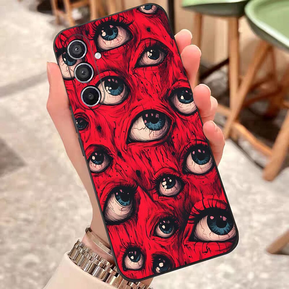 Abstract Eye Shapes Phone Case For Samsung S26 S25 Edge S24 S23 S22 S21 S20 Ultra Plus Fe Galaxy Silicon Cover