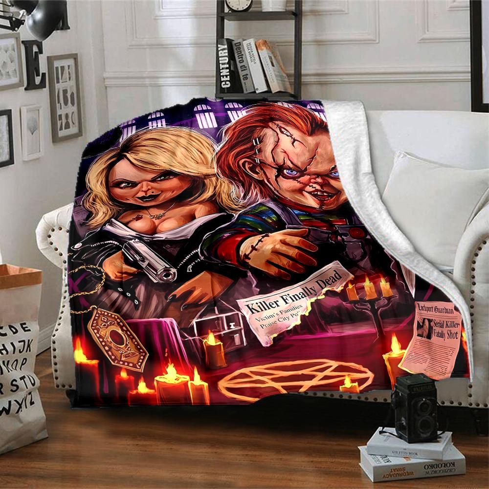 1pc Chucky1 Blanket, Gift, for Men and Women, Soft Blanket, Good for Sofa Bed Couch Travel, Lightweight Flannel Blanket
