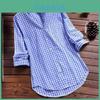 Vintage Plaid Shirt With Mandarin Collar For Casual Office Wear