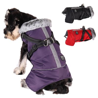 Pet Dog Winter Waterproof Jacket With Harness Small Dog Warm Clothes French Bulldog Reflective Big Dog Coat Chihuahua Outfits