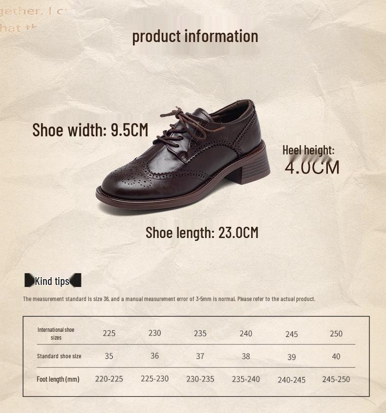 2025 Women's Winter Round Toe Lace-Up Low Heel Modern Retro Shoes