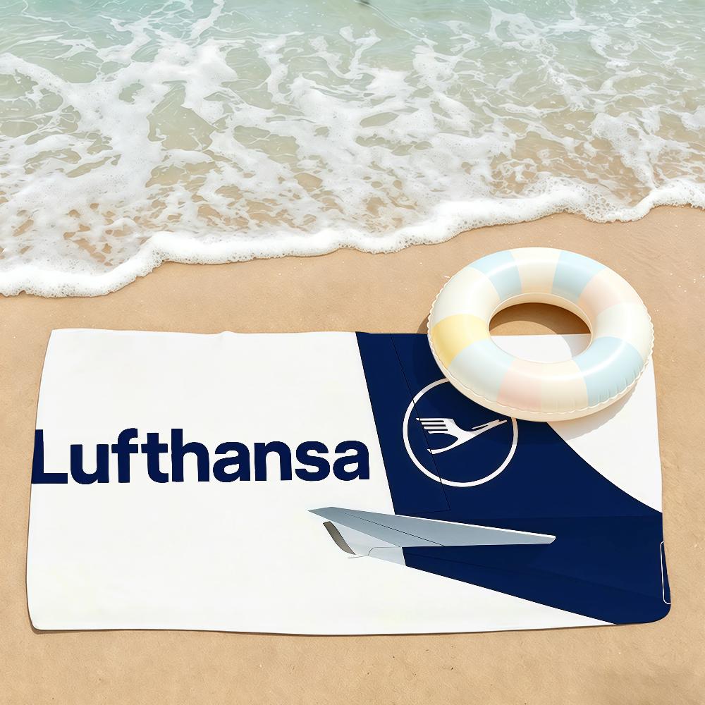 Fashion print L-Lufthansa Towel Drying Bath Towel Applicable To Light Swimming Camping Yoga Beach Out