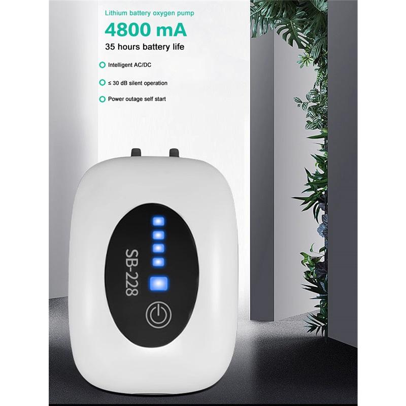 Aquarium Fischbecken Sauerstoff Luftpumpe Kompressor Aufladbar Leise USB mit Batterie Tragbar Fischerei Sauerstoffator 6000mA Outdoor