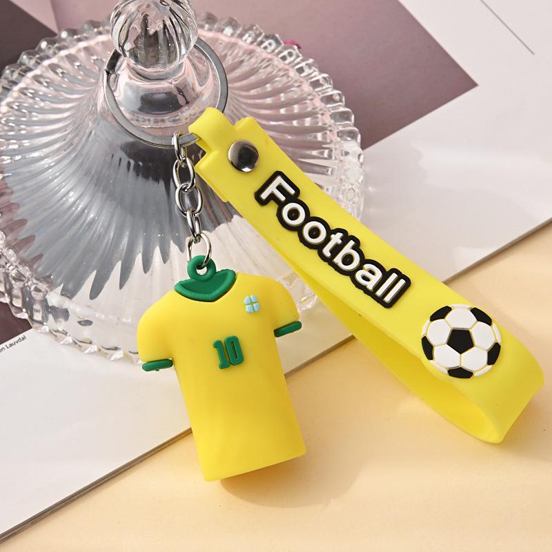 Cartoon Football Jersey Keychain: Cute Ronaldo, Messi, Mbappé, Neymar Car Bag Pendant, Non-Fading