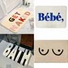 Modern Minimalist Polyester Letter Foot Mat With Absorbent Non Slip Surface For Bathroom Doorway