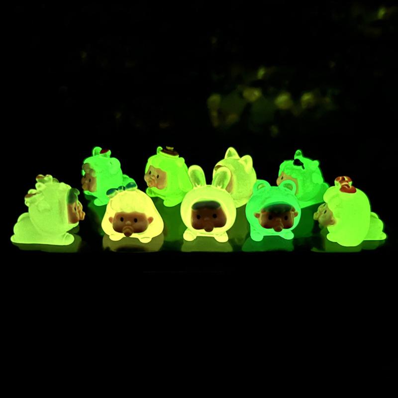 Cartoon Lustige Leuchtende Mini-Puppe Mikro-Landschaft Dekoration Miniaturfiguren Kreative DIY Heimdekorationszubehör Geschenke