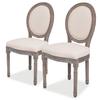 Vidaxl Dining Chairs, 2 Pcs, Cream, Fabric Upholstered