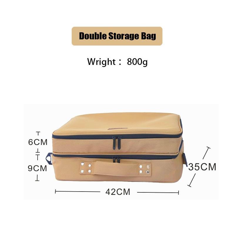 Outdoor Camping Storage Bag Double Layers Multipurpose Cassette Furnace Gas Cylinders Organizer Bags Picnic Camp