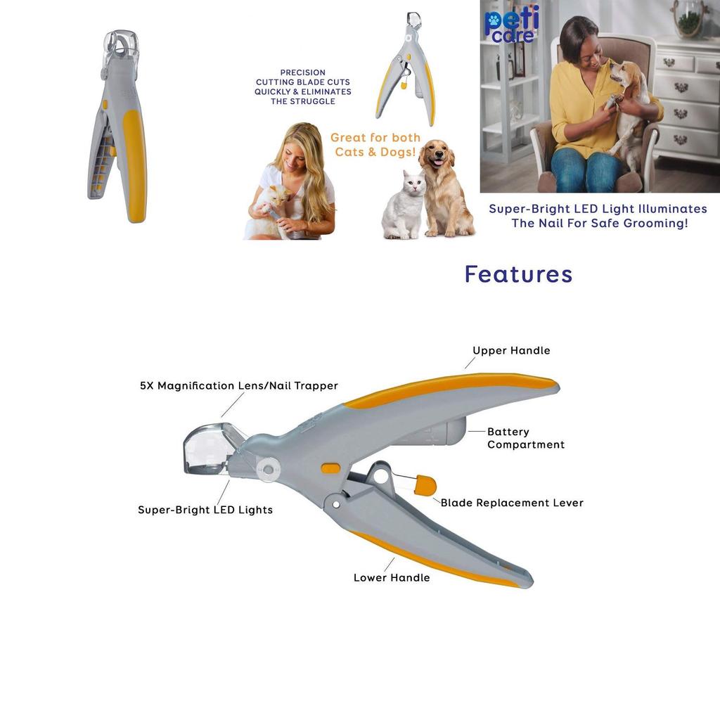 Premium Pet Nail Clipper With Led Light And 5x Magnification For Cats And Dogs