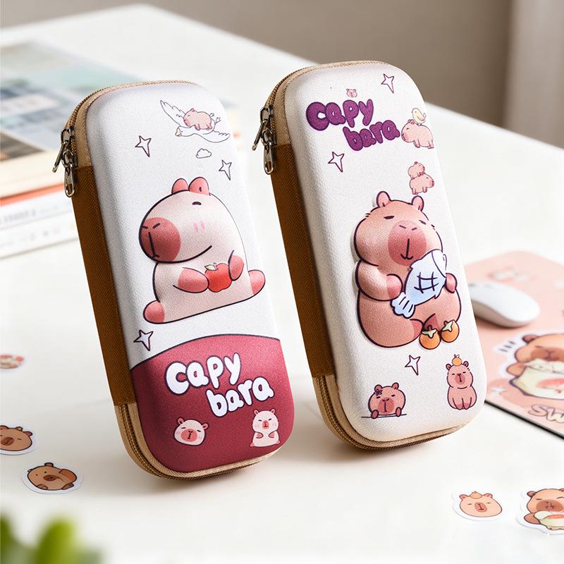 EVA 3D Capybara Pencil Case - Large Capacity Cartoon Pencil Box for Kids