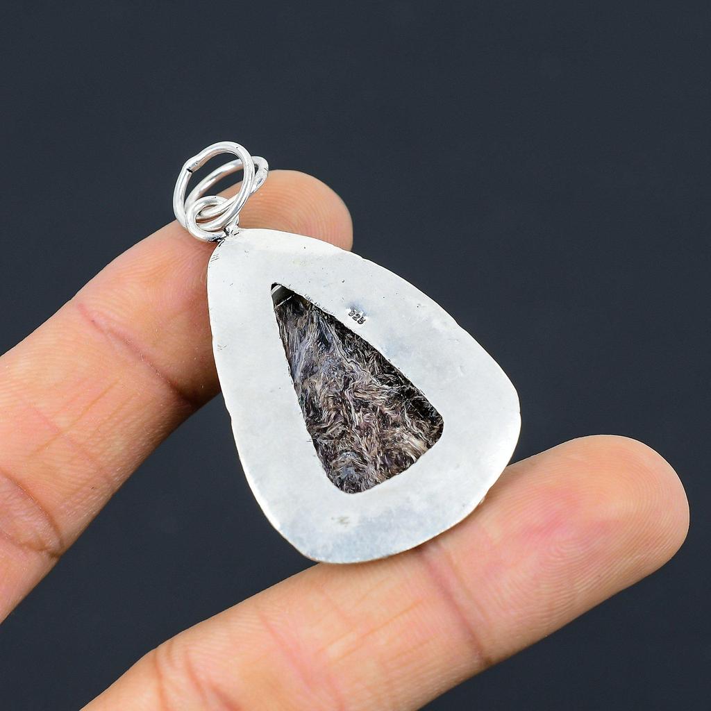 Charoite Gemstone 925 Silver Bezel Ethnic Mother Handcrafted New Pendant Jewelry