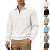 Men S Textured Zip Up Polo Sweatshirt Casual Top