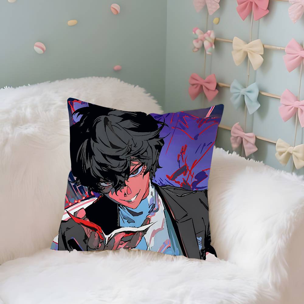 

Akira KKurusu Ren Amamiya Case Plush Fabric Soft Pillowcase Double Sided Print Cushion Cover Household Gifts 40x40CM(16x16in)