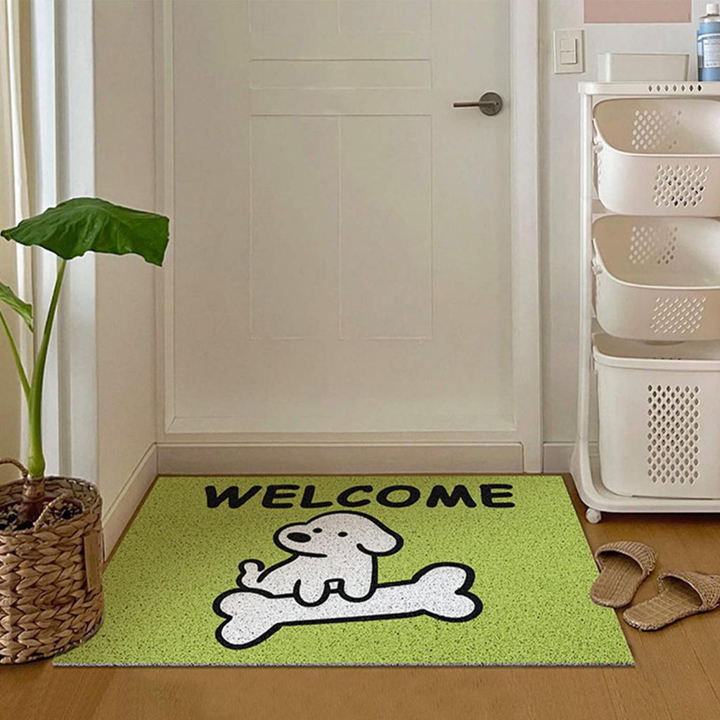 Door Mat Cute Cartoon Dog Pattern Anti Slip Mud Scraping Welcome Rug Front Door Rug Home Decoration