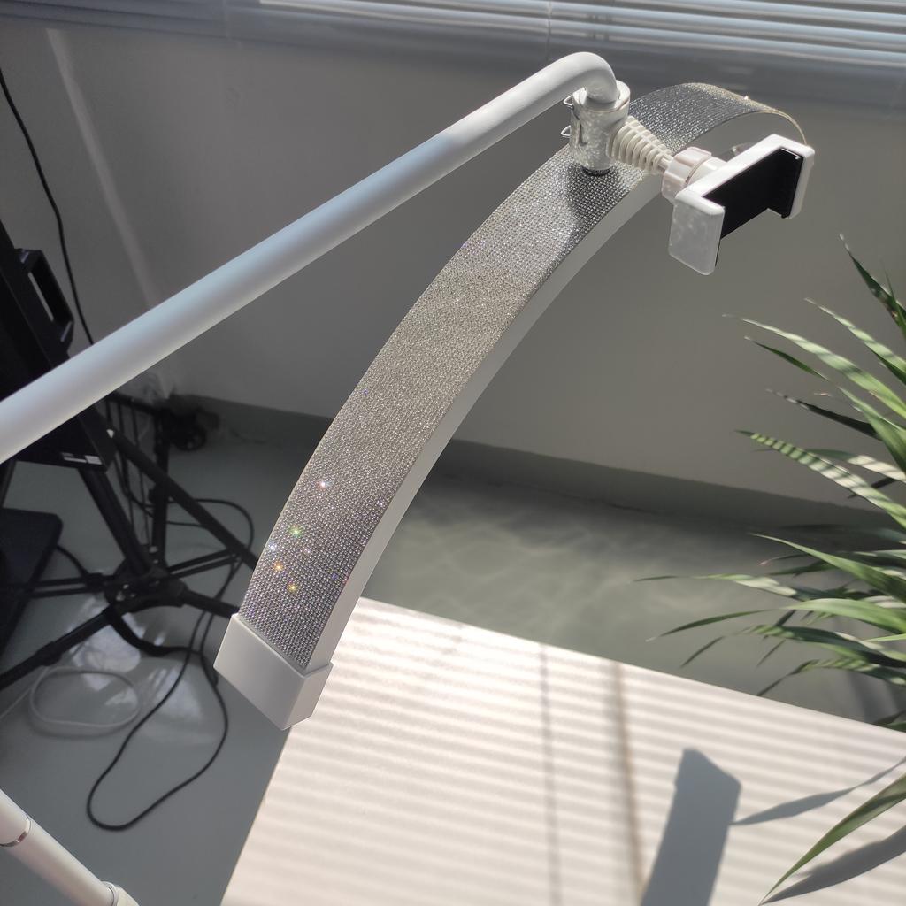 FOSOTO Fast Shipping Led Half Moon Eyelash Extension Floor Lamp Beauty Salon Make Ring Light for Nail Artist Lashes Extension