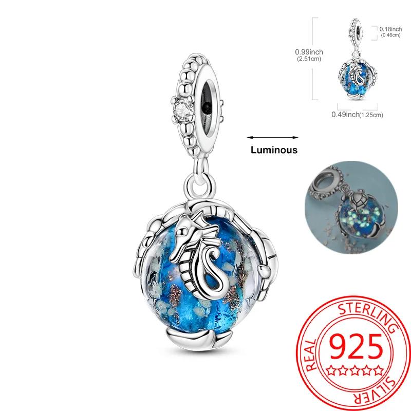 Copper Mr. Pirate & Treasure & Gold Coin & Turtle Beach Fruit Shell Blue Beads Fit Original Bracelet Diy Fine Jewelry Gift