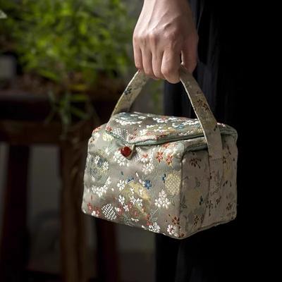 Handmade Retro Tea Cup Bag, Master Cup, Single Cup Bag, Storage Bag, Small Cloth Bag, Handbag, Thickened Cloth Bag, Storage Bag