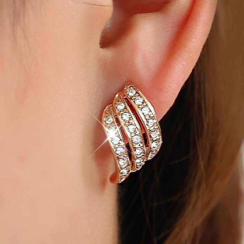 Fashion Angel Wings Stud Earrings - Fresh and Clean Feather Fashion Crystal Piercing Earrings