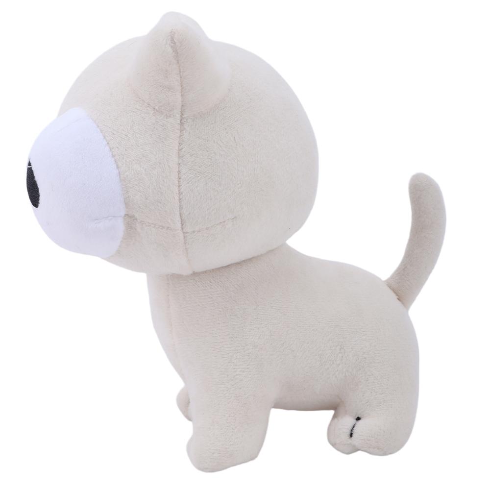 18cm Cute White Staring Cat Plush Toys Soft Fluffy Stuffed Anime Game Cat Plush Dolls Home Decor Fans Kids Birthday Xmas Gifts