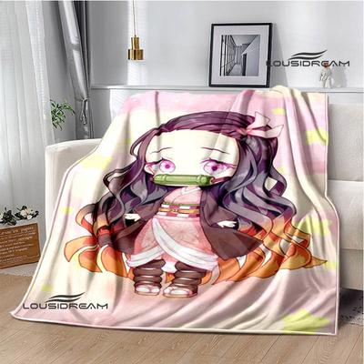 Demon Slayer s potiskem Dětská teplá deka Flanel Měkká a pohodlná deka na piknik Dárek k narozeninám