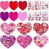 Colorful Heart Shape Valentine's Day Gift Card Cartoon DIY Mother's Day Decoration Confession Gift Set Handmade Cookies Tags