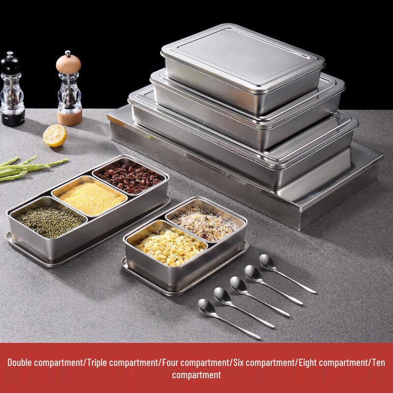 Commercial Stainless Steel Condiment Box Set with Lid