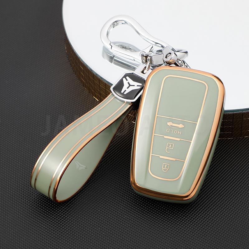 3 Buttons TPU Car Key Case for Toyota Camry CHR Corolla RAV4 Avalon Land Cruiser Prado Prius Anti-scratch Key Cover Fob Keychain