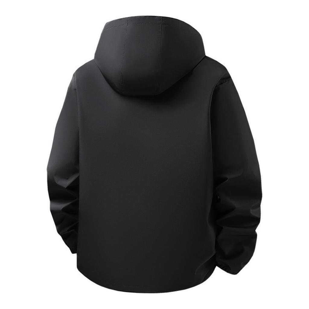 Men's Solid-color Casual Sports Outdoor Jacket, Men's Windproof Breathable Hooded Zipper Jacket