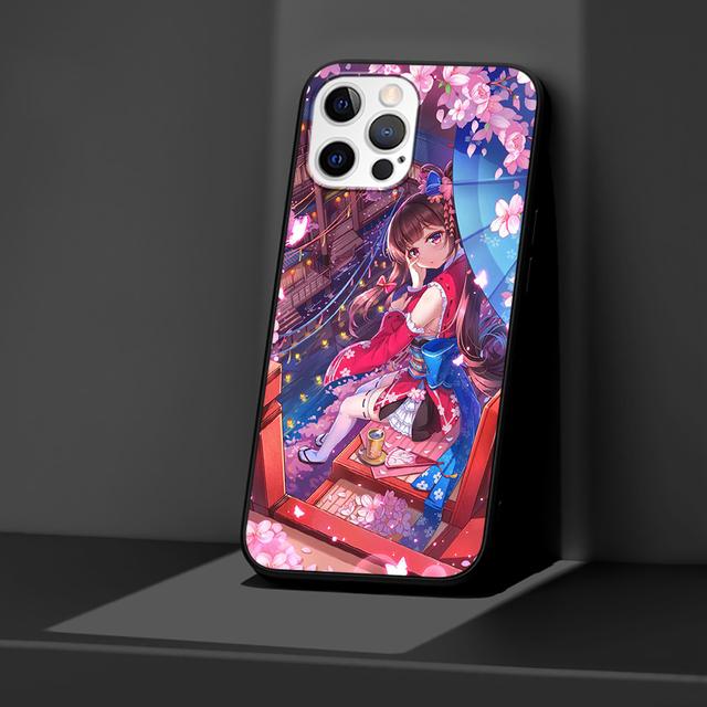 Japanese Anime Plum Cherry Blossom Girl Case For Iphone 14 13 11 12 Pro Max Xr 7 8 X 6 6s Plus Xs 5 5s Se Black Soft Phone Cover