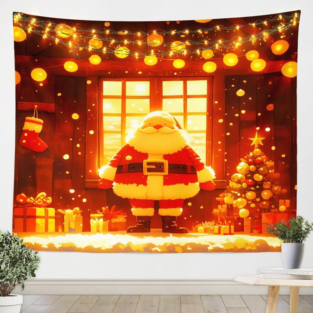Christmas Santa Claus Wall Hanging Tapestry Ink Galaxy Wall Hanging Tree Wall Hanging Gorgeous Christmas Tree Fireplace Gifts