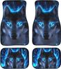 Blue Wolf Printed Universal Car Floor Mats Cushion Car Accessories Front Back Floor Mats Non Slip Antiskid Washable 4 Packs