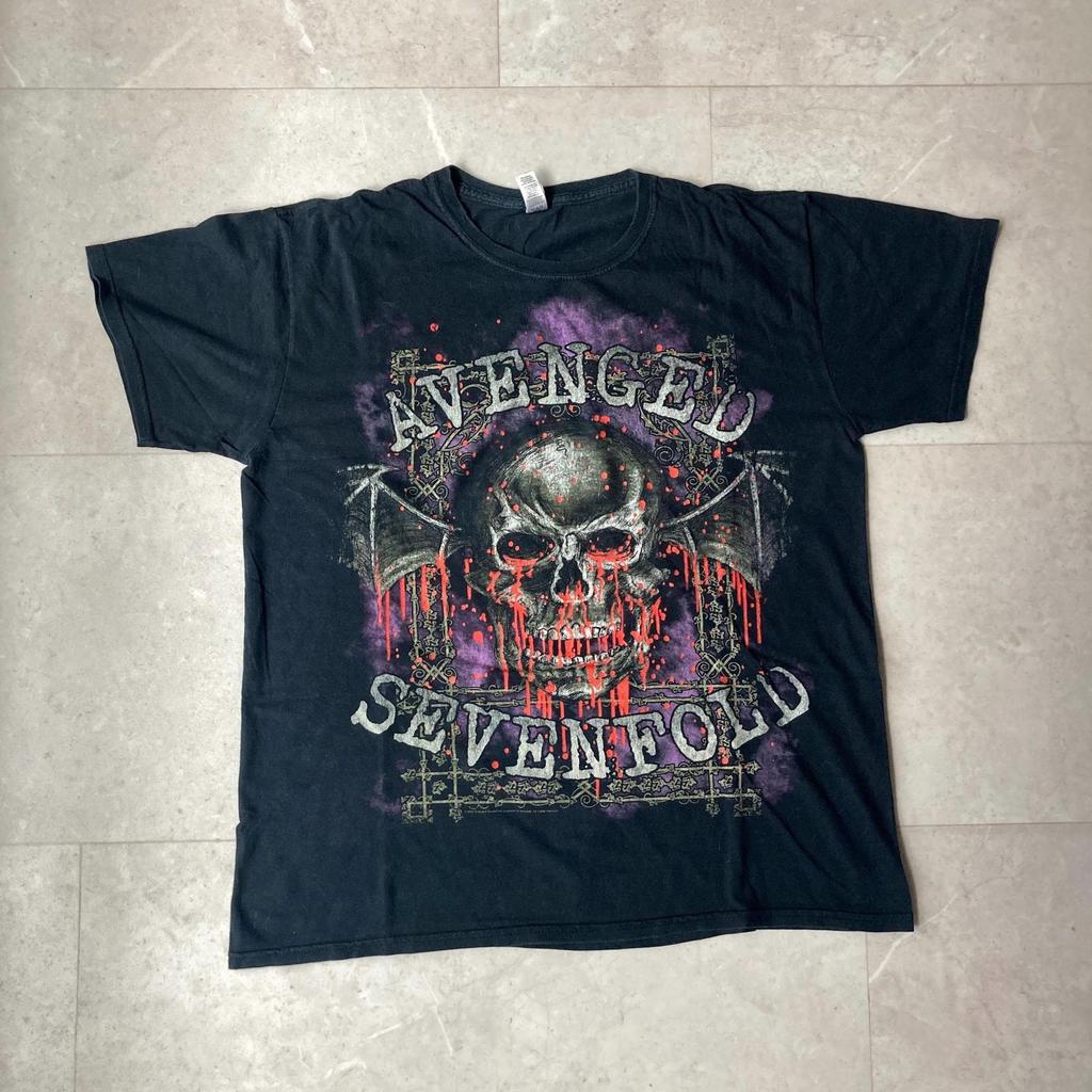 Vintage Avenged Sevenfold Hardcore Heavy Metal Rock Band Tour T-Shirt Size Large