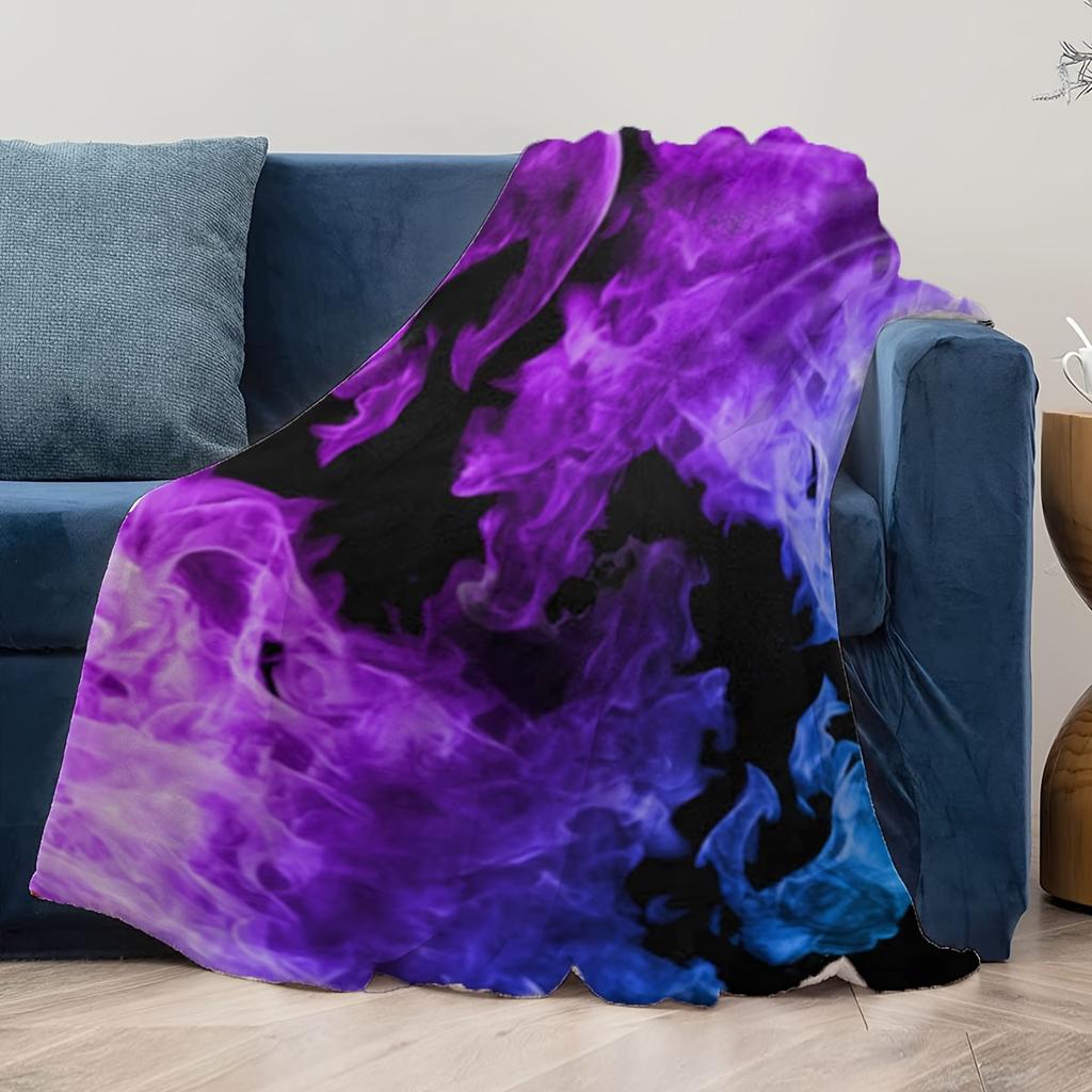 Mystic Purple and Blue Smoke Blanket - Soft, Cozy, Stylish Decor for Ultimate Home Comfort and Ideal Gift Choice
