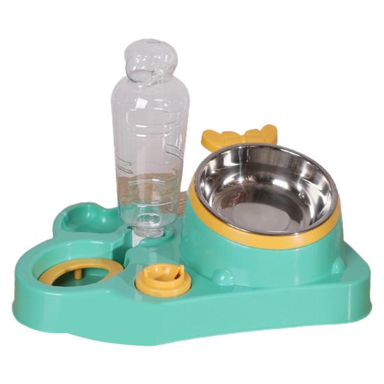 

Bowl Large Capacity Siphon Design 15 Degree Tilt 5 In 1 Pet Dog Cat зелёный