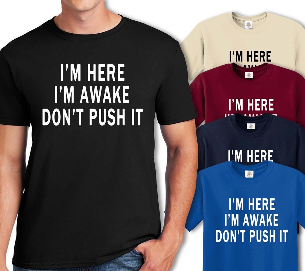 

Я ЗДЕСЬ Я ПРОСНУЛСЯ НЕ ТОЛКАЙ | СМЕШНОЙ | НОВИНКА | ШУТКА | Мужская футболка ТИ-ШЁРТ ТОП 2XL