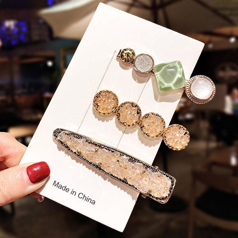 

Новый акриловый жемчужный кристалл набор заколок для волос для девочек геометрический цветок заколки шпильки для волос для женщин модный праздничный головной убор украшение для волос