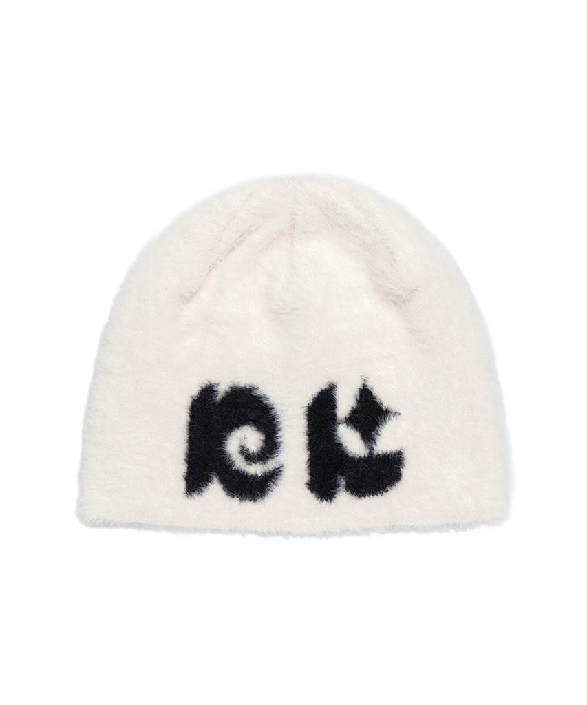 NEWKITSCH Nk Logo Jacquard Fur Beanie (White)