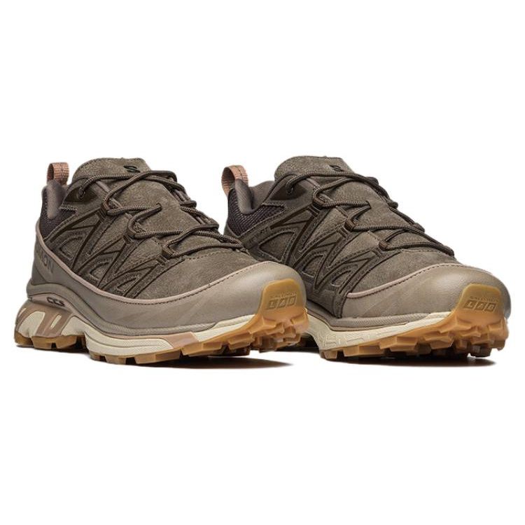 Salomon Xt-6 Expense Leather Round Toe Comfortable Breathable Lightweight Low-Top Outdoor Functional Shoes Men Shoes Dark-Brown 472949