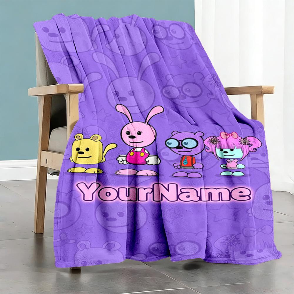 Wow! Wow! Wubbzy Customize Your Name Blanket Lightweight Personalized Blanket Comfortable for Bedding Living Room Picnics Livingroom