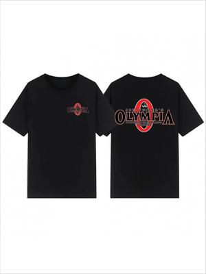 OLYMPIA Men's Greek Lettering & Rings Print T-Shirt - 100% Cotton Casual & Athletic Fit Gym Shirt, Breathable Round Neck Streetw