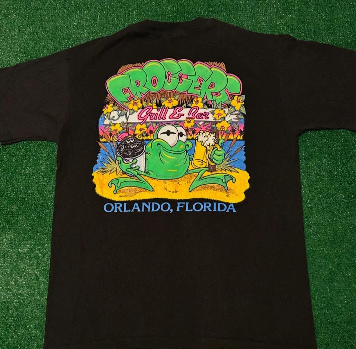 

Vintage 90s Froggers Bar Orlando Florida VTG Shirt Mens Size Medium Frogger S