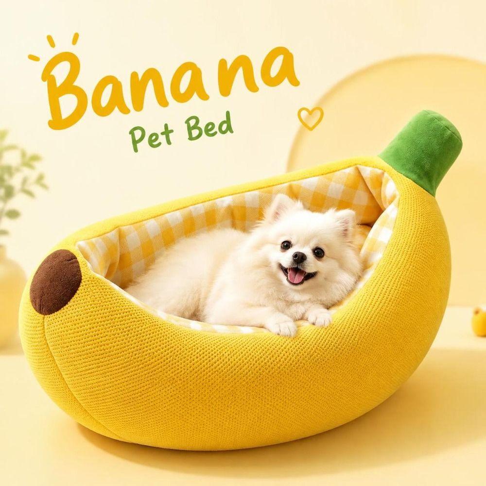 Banana Shape Dog Kennel Warm Cushion Pet Bed Funny Dog Bed  Pet Supplies