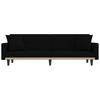Sleeper Sofa with Cushions Black Fabric