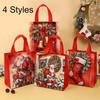 Set Regalo di Natale a 4 Pezzi con Design di Babbo Natale, Tessuto Non Tessuto Riutilizzabile e Manici Robusti