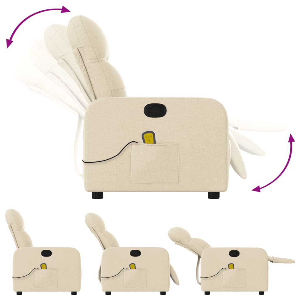 Massage Relax Chair Cream Colored Fabric