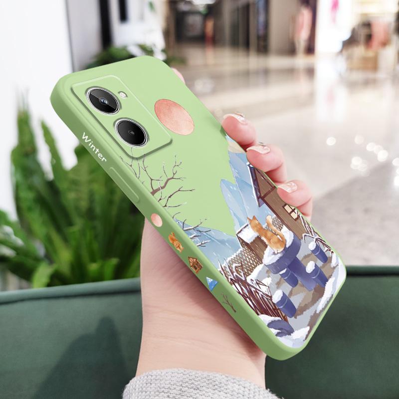 

Winter Cat Case For OPPO Realme 11 10 10T 9 9i 8 8i 7 Pro Plus C31 C30 C35 C11 C12 C15 C20 C21Y C25 S 4G 5G 2021 2020 Realme C15 світло-зелений колір