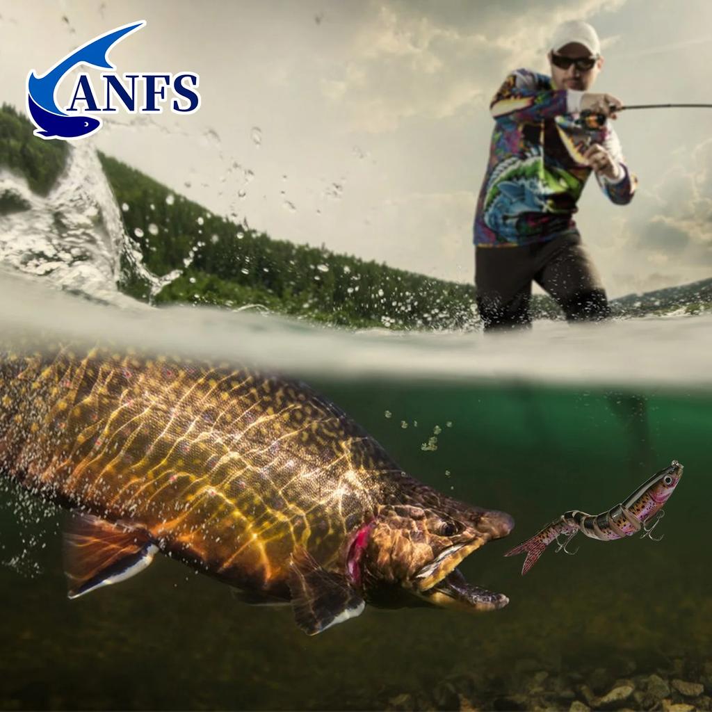 3pcs Sinking Multi-section Bionic Lure,Artificial Bait for Bass, , Striped Bass, Salmon, Snook,Outdoor Angling Accessories