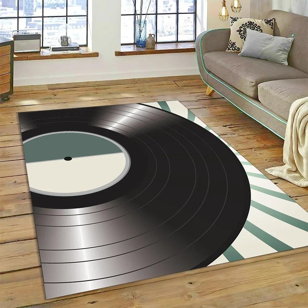 Vinyl Record Music Screen Tape Carpet Home Decor Living Room Hallway Non-slip Mechanical Washable Mat Sofa Coffee Table Area Rug