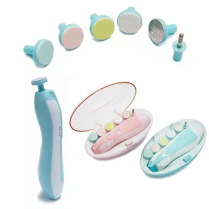 Baby Electric Nail Trimmer with Led Light Kid Nail Polisher Tool Baby Care Multifunctional Fingernail Cutter Trimmer Infant Manicure Set