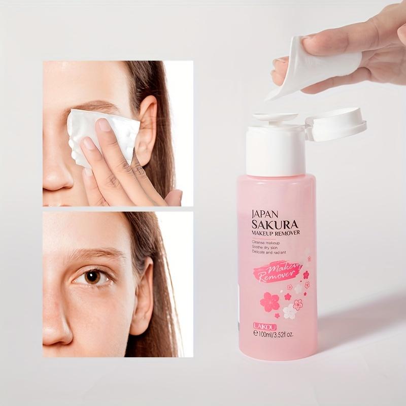 

Вода для снятия макияжа Sakura, Очищающая вода с растительными экстрактами 100 мл/ 3,38 унции Жидкость для очищения лица, глаз и губ Освежающее косметическое средство Sakura 100ml